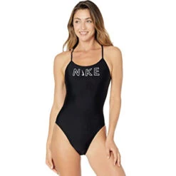 Nike - Women's Swim Logo Cutout One Piece (Black)