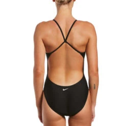 Nike - Women's Swim Logo Cutout One Piece (Black) -Swim and Beyond nike womens swim logo cutout one piece black 5