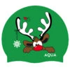 Aqua Reindeer Christmas - Silicone Swim Hat