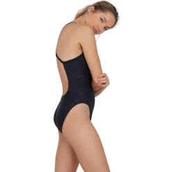 Speedo - Boomstar Turnback Swimsuit - Black/Grey -Swim and Beyond speedo boomstar turnback swimsuit black grey 3