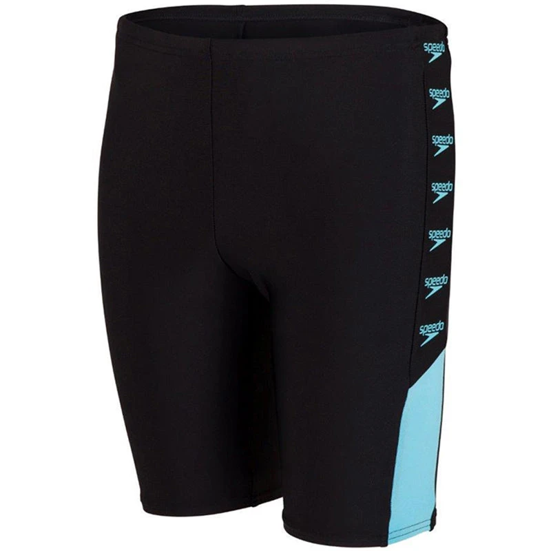 Speedo - Boy's Boom Logo Splice Jammer - Black/Light Blue 2 Speedo - Boy's Boom Logo Splice Jammer - Black/Light Blue - Image 2