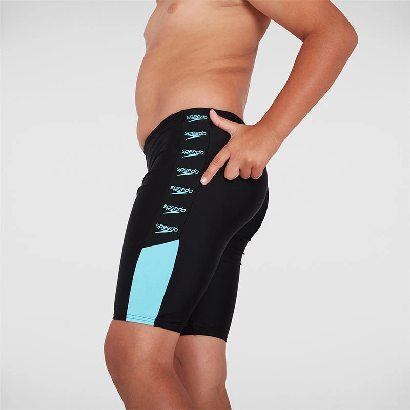 Speedo - Boy's Boom Logo Splice Jammer - Black/Light Blue 3 Speedo - Boy's Boom Logo Splice Jammer - Black/Light Blue - Image 3