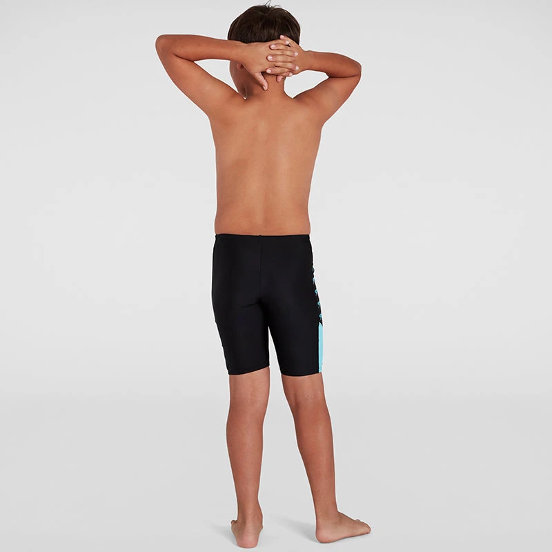 Speedo - Boy's Boom Logo Splice Jammer - Black/Light Blue 4 Speedo - Boy's Boom Logo Splice Jammer - Black/Light Blue - Image 4