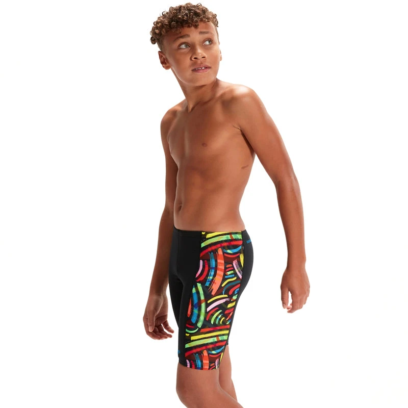 Speedo - Boys Digital Allover Panel Jammer - Black/Red 2 Speedo - Boys Digital Allover Panel Jammer - Black/Red - Image 2