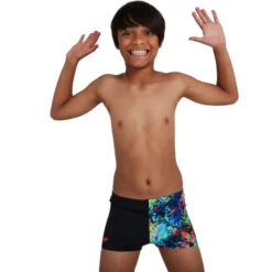Speedo - Boy's Digital Placement Aquashort - Black/Multi