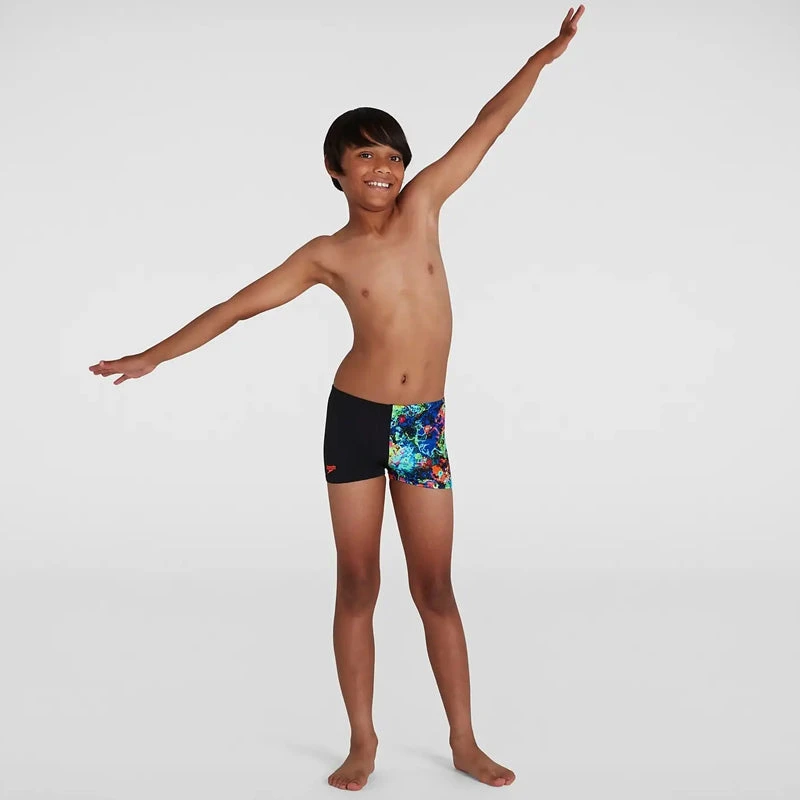 Speedo - Boy's Digital Placement Aquashort - Black/Multi 7 Speedo - Boy's Digital Placement Aquashort - Black/Multi - Image 7