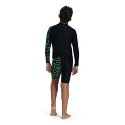 Speedo - Boys Long Sleeve Printed Rash Top - Black/Green 9 Speedo - Boys Long Sleeve Printed Rash Top - Black/Green -Swim and Beyond speedo boys long sleeve printed rash top black green 3