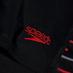 Speedo - Boys Placement Print Jammer - Black/Red -Swim and Beyond speedo boys placement print jammer black red 10