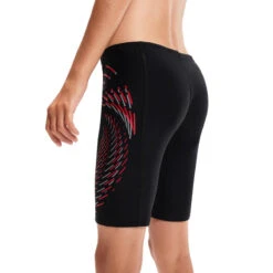 Speedo - Boys Placement Print Jammer - Black/Red -Swim and Beyond speedo boys placement print jammer black red 5
