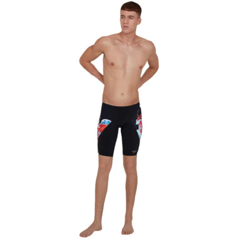 Speedo - ColourSplash V-Cut Jammer - Black/Red/Blue 3 Speedo - ColourSplash V-Cut Jammer - Black/Red/Blue - Image 3
