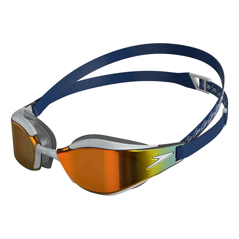 Speedo - Fastskin Hyper Elite Mirror Junior Goggle - White/Blue 1 Speedo - Fastskin Hyper Elite Mirror Junior Goggle - White/Blue