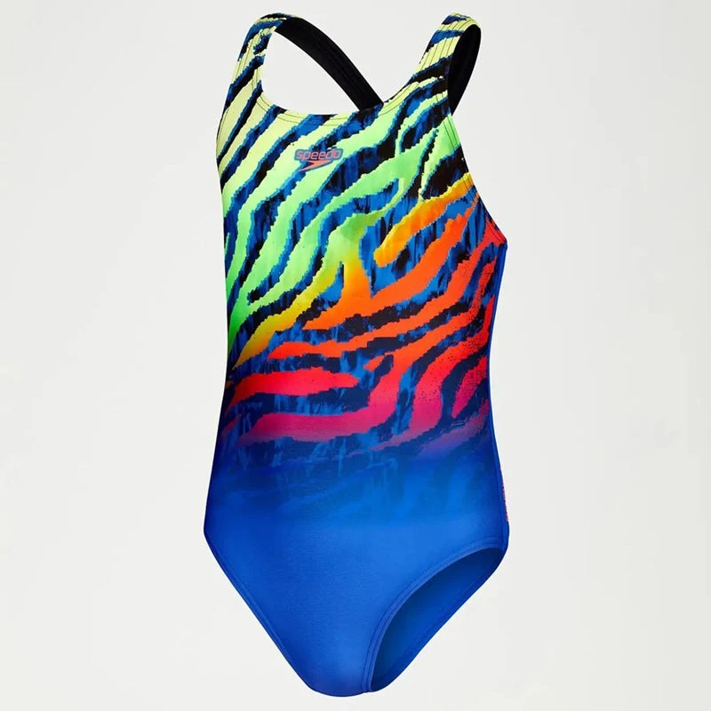 Speedo - Girls Digital Placement Medalist Swimsuit - Blue/Green 7 Speedo - Girls Digital Placement Medalist Swimsuit - Blue/Green - Image 7