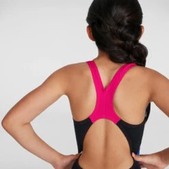 Speedo - Girls Digital Placement Splashback Swimsuit - Black/Pink -Swim and Beyond speedo girls digital placement splashback swimsuit black pink 8