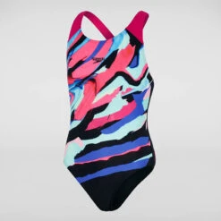 Speedo - Girls Digital Placement Splashback Swimsuit - Black/Pink -Swim and Beyond speedo girls digital placement splashback swimsuit black pink 9