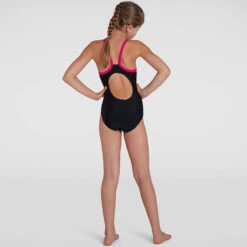 Speedo - Girl's Dive Thinstrap Muscleback Swimsuit - Black/Orange/Pink -Swim and Beyond speedo girls dive thinstrap muscleback swimsuit black orange pink 3