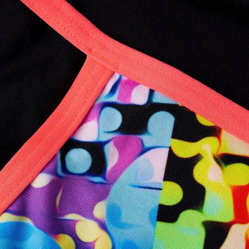 Speedo - Girls Polka Melt Placement VBack Swimsuit - Black/Red 10 Speedo - Girls Polka Melt Placement VBack Swimsuit - Black/Red - Image 10