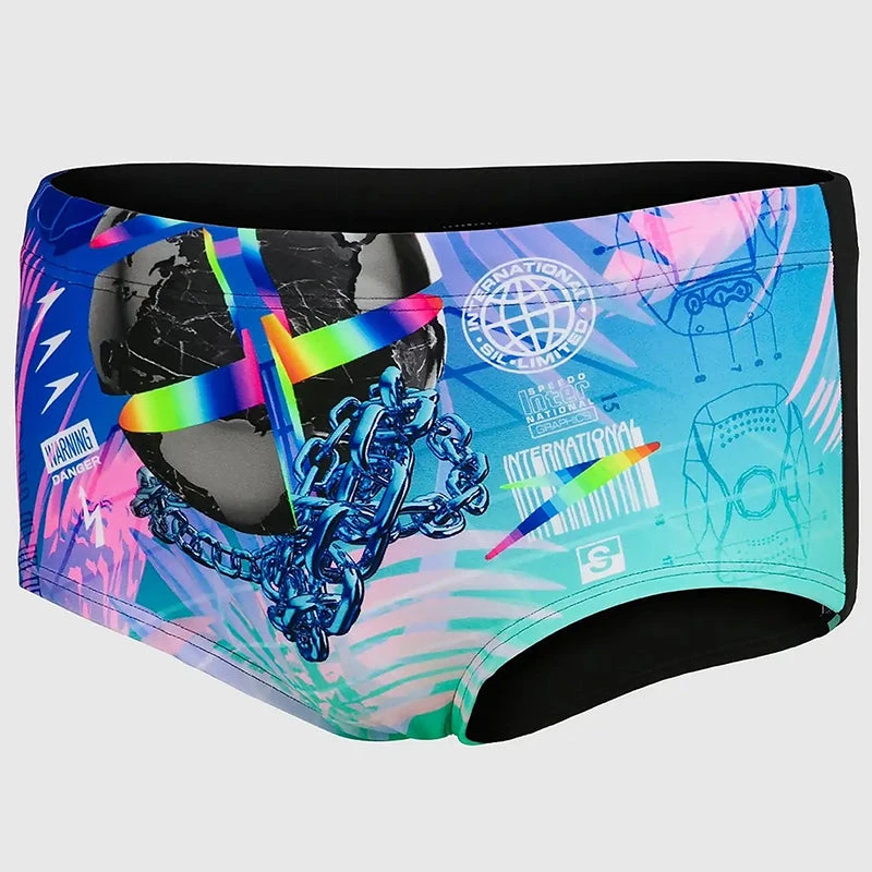 Speedo - Men's 17cm Club Training Placement Brief - Black/Blue 7 Speedo - Men's 17cm Club Training Placement Brief - Black/Blue - Image 7