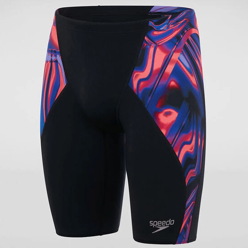 Speedo - Mens Allover Digital V-Cut Jammer - Black/Red 7 Speedo - Mens Allover Digital V-Cut Jammer - Black/Red - Image 7