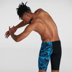 Speedo - Men's Allover V-Cut Jammer - Black/Blue 14 Speedo - Men's Allover V-Cut Jammer - Black/Blue -Swim and Beyond speedo mens allover v cut jammer black blue 5