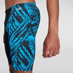 Speedo - Men's Allover V-Cut Jammer - Black/Blue 16 Speedo - Men's Allover V-Cut Jammer - Black/Blue -Swim and Beyond speedo mens allover v cut jammer black blue 7