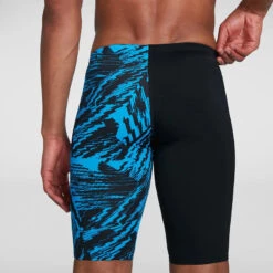 Speedo - Men's Allover V-Cut Jammer - Black/Blue 17 Speedo - Men's Allover V-Cut Jammer - Black/Blue -Swim and Beyond speedo mens allover v cut jammer black blue 8