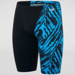 Speedo - Men's Allover V-Cut Jammer - Black/Blue 18 Speedo - Men's Allover V-Cut Jammer - Black/Blue -Swim and Beyond speedo mens allover v cut jammer black blue 9