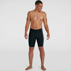 Speedo - Men's Dive Jammer - Black/Grey/Blue -Swim and Beyond speedo mens dive jammer black grey blue 3