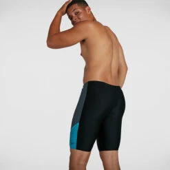Speedo - Men's Dive Jammer - Black/Grey/Blue -Swim and Beyond speedo mens dive jammer black grey blue 6