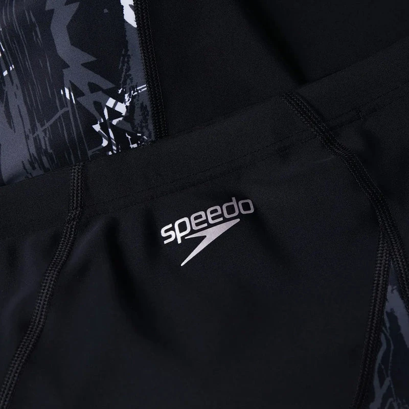 Speedo - Mens Eco Allover V-Cut Jammer - Black/Grey 11 Speedo - Mens Eco Allover V-Cut Jammer - Black/Grey - Image 11