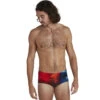 Speedo - Men's Placement Digital 14cm Trunks - Black/Orange/Blue