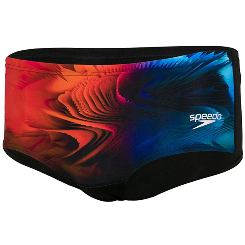 Speedo - Men's Placement Digital 14cm Trunks - Black/Orange/Blue 2 Speedo - Men's Placement Digital 14cm Trunks - Black/Orange/Blue - Image 2