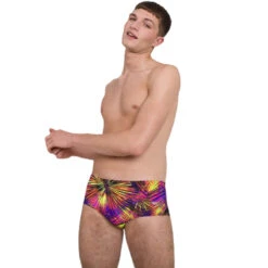 Speedo - Men's Placement Digital 14cm Trunks - Black/Yellow