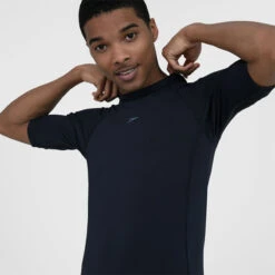 Speedo - Mens Short Sleeve Rash Top - Navy 9 Speedo - Mens Short Sleeve Rash Top - Navy -Swim and Beyond speedo mens short sleeve rash top navy 3