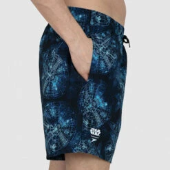 Speedo - Star Wars Death Star 16" Watershort - Black/Blue -Swim and Beyond speedo star wars death star 16 watershort black blue 7