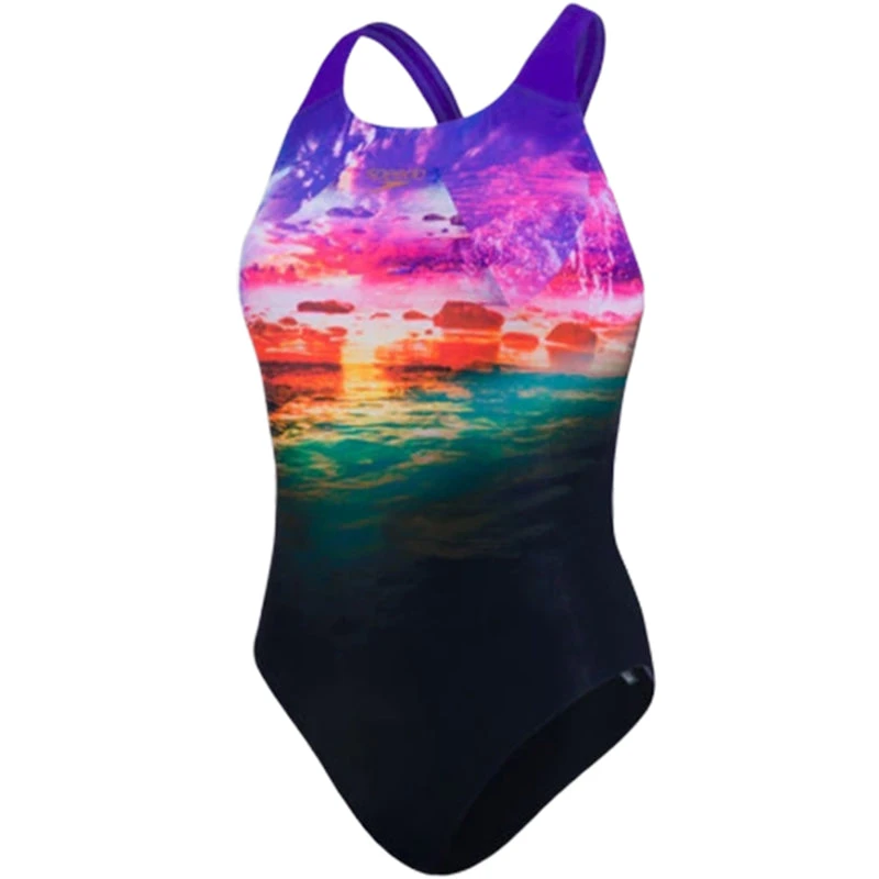 Speedo - Sun Bloom Placement Digital Powerback Swimsuit 2 Speedo - Sun Bloom Placement Digital Powerback Swimsuit - Image 2