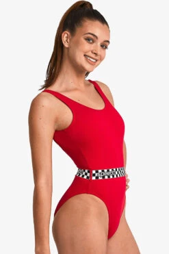 Speedo - Womens Belted Deep U-Back Swimsuit - Red 24 Speedo - Womens Belted Deep U-Back Swimsuit - Red -Swim and Beyond speedo womens belted deep u back swimsuit red 10