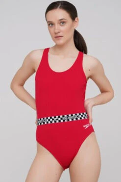 Speedo - Womens Belted Deep U-Back Swimsuit - Red 27 Speedo - Womens Belted Deep U-Back Swimsuit - Red -Swim and Beyond speedo womens belted deep u back swimsuit red 13