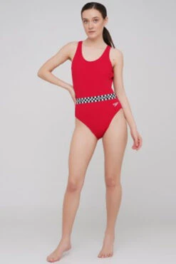 Speedo - Womens Belted Deep U-Back Swimsuit - Red 29 Speedo - Womens Belted Deep U-Back Swimsuit - Red -Swim and Beyond speedo womens belted deep u back swimsuit red 15