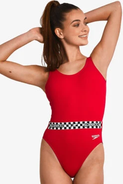Speedo - Womens Belted Deep U-Back Swimsuit - Red 23 Speedo - Womens Belted Deep U-Back Swimsuit - Red -Swim and Beyond speedo womens belted deep u back swimsuit red 9