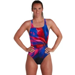 Speedo - Women's Placement Digital Medalist Swimsuit - Black/Multi