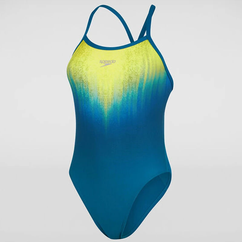 Speedo - Womens Placement Digital Turnback - Blue/Yellow 6 Speedo - Womens Placement Digital Turnback - Blue/Yellow - Image 6