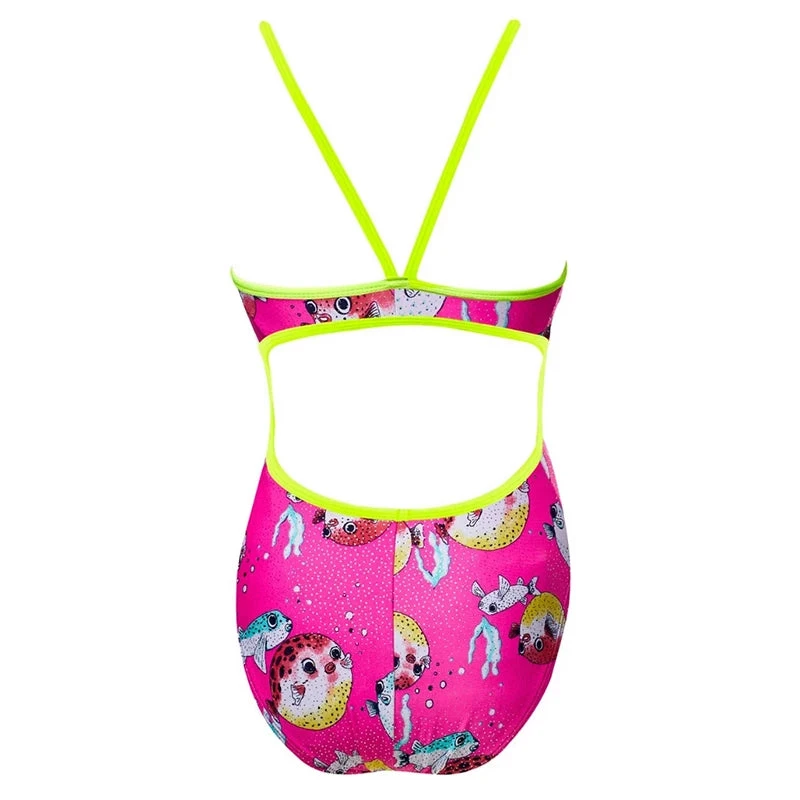 The Finals Funnies - Reel It In Foil Flutterback Girls Swimsuit 2 The Finals Funnies - Reel It In Foil Flutterback Girls Swimsuit - Image 2