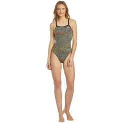 TYR - Atomic Diamondfit Ladies Swimsuit - Black/Multi -Swim and Beyond tyr atomic diamondfit ladies swimsuit black multi 5
