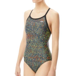 TYR - Atomic Diamondfit Ladies Swimsuit - Black/Multi -Swim and Beyond tyr atomic diamondfit ladies swimsuit black multi 6