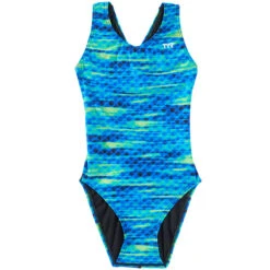 TYR - Castaway Maxfit Ladies Swimsuit - Blue/Green -Swim and Beyond tyr castaway maxfit ladies swimsuit blue green 10