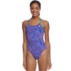 TYR - Electro Cutoutfit Girls Swimsuit - Navy/Multi