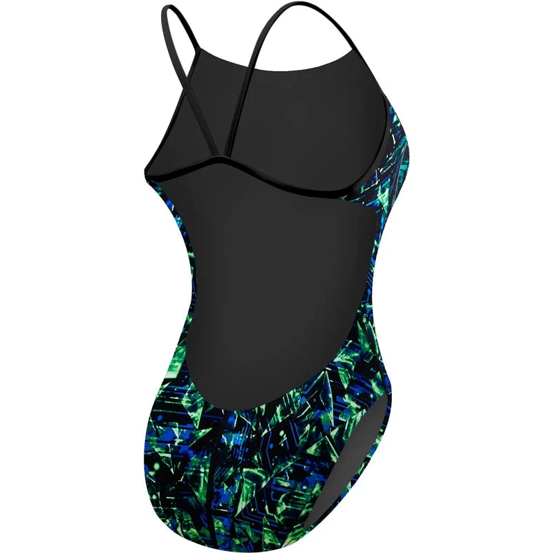 TYR - Emulsion Cutoutfit Ladies Swimsuit - Blue/Green 4 TYR - Emulsion Cutoutfit Ladies Swimsuit - Blue/Green - Image 4