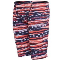 TYR - Men’s All American All Over Jammer Swimsuit - Red/White/Blue -Swim and Beyond tyr men s all american all over jammer swimsuit red white blue 3