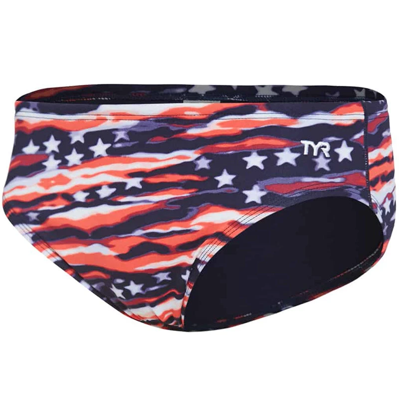 TYR - Men’s All American All Over Racer Swimsuit - Red/White/Blue 3 TYR - Men’s All American All Over Racer Swimsuit - Red/White/Blue - Image 3