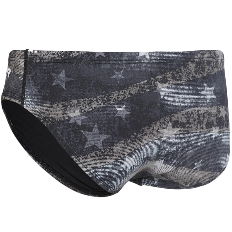 TYR - Men’s American Dream All Over Racer Swimsuit - Black/Grey 4 TYR - Men’s American Dream All Over Racer Swimsuit - Black/Grey - Image 4